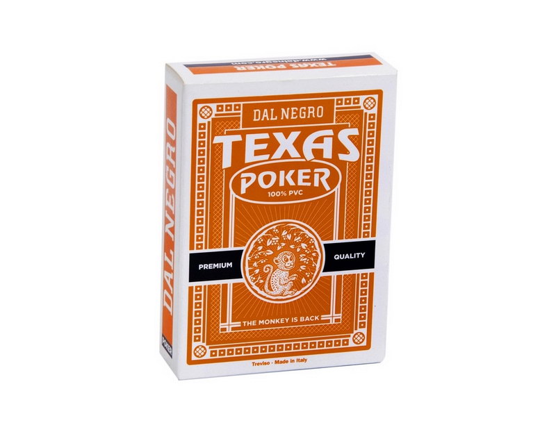 028 ΤΡΑΠΟΥΛΑ ΠΛΑΣΤΙΚΗ 100% DAL NEGRO TEXAS POKER ΠΟΡΤΟΚΑΛΙ - Image 1