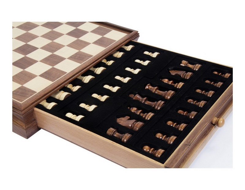 170 Σκάκι Deluxe καρυδιά 38Χ38Χ6cm SUPERGIFTS - Image 1