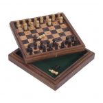 Μίνι ξύλινη σκακιέρα ταξιδίου 15Χ15cm SUPERGIFTS