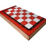 Τάβλι - σκάκι με εκτύπωση Κόκκινο/Λευκό 48Χ26cm