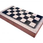 Τάβλι - σκάκι με εκτύπωση Ασπρο/Μαύρο 48Χ26cm