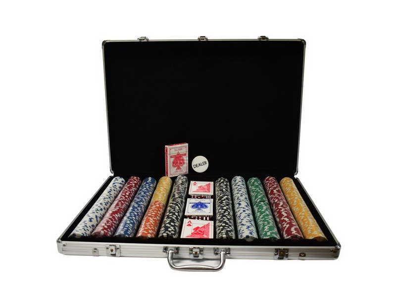 390 Βαλίτσα αλουμινίου με 1000 μάρκες SUPERGIFTS Poker Dice 11,5gr - Image 1