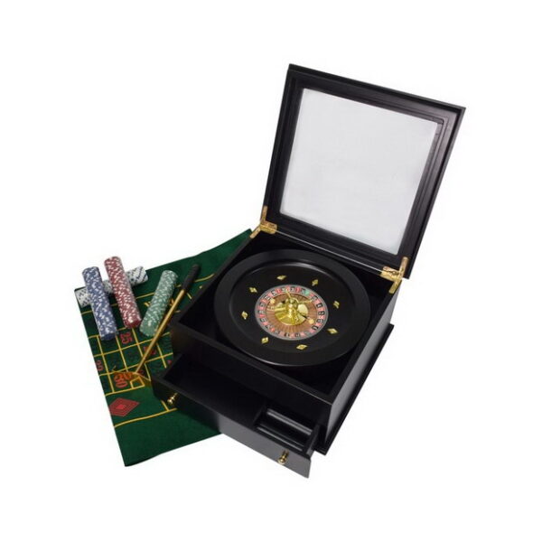 Ξύλινο σετ ρουλέτας μαόνι μαύρη ματ Ø30cm SUPERGIFTS - Image 3