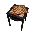 DELUXE Τραπέζι ξύλινο ΣΚΑΚΙΕΡΑ/ΤΑΒΛΙ 58*58*72cm SUPERGIFTS