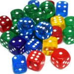 Ζάρια διάφανα 18mm 14 ζεύγη SUPERGIFTS