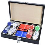 ΞΥΛΙΝΗ ΚΑΣΕΤΙΝΑ ΜΕ 200 ΜΑΡΚΕΣ ΚΑΖΙΝΟ CLUB POKER SUPERGIFTS 12gr ΜΕ ΑΞΙΑ & 2 ΤΡΑΠΟΥΛΕΣ ΧΑΡΤΙΝΕΣ DAL NEGRO